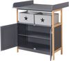 roba 'Berlin' Wickelkommode, 2-türig, inkl. Wickelansatz, Holz Anthrazit / Bambus, 100 x 87 x 75/40 cm Bild 3