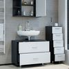 Badmöbel-Set Ilias Weiß/Anthrazit 3 Teile, mit Unterschrank 80 cm Vicco Bild 5