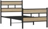vidaXL Metallbett ohne Matratze Sonoma-Eiche 90x200 cm 4017113 Bild 3