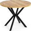 Esstisch Ausziehbar Rund Holz Dekor - Loft Style Tisch mit Metallbeinen - 100 bis 180 cm - Industrieller Quadratischer Tisch für Wohnzimmer - Spacesaver - Eiche Craft - 100 cm Bild 4