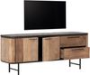 TV Board Soho aus recyceltem Teakholz, modernes Design, naturfarben, 150 cm breit, Metallgestell Bild 2