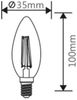 5x Dimmbare 4W E14 LED Leuchtmittel Birne Kerze Form 35 470 Lumen klar Glas Warmweiß 2700K Bild 4