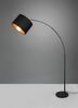 Große LED Bogenleuchte mit Stoffschirm Schwarz innen Gold - Höhe 171cm Bild 5
