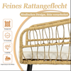 LVHOM 5-teiliges Gartenmöbel Set, Balkonmöbel Set Rattan mit Kissen, Balkonset Polyrattan für 4 Personen, Sitzgruppe Terrassenmöbel Loungemöbel, Beige Bild 4