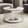 Mendler 'MCA' Couchtisch, Beistelltisch, rund, Metall/MDF weiß, Ø 70 cm Bild 1