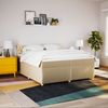 vidaXL Boxspringbett mit Matratze Creme 200x200 cm Stoff 3289099 Bild 4