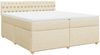 vidaXL Boxspringbett mit Matratze Creme 200x200 cm Stoff 3289099 Bild 3