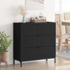 vidaXL Sideboard Schwarz 79,5 x 33 x 82 cm Holzwerkstoff 883435 Bild 4