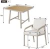 Celya Gartenlounge-Set Garten-Essgruppe, Gartenmöbel-Set, Geeignet für 4 Personen, (Khaki + Beige, Tischplatte aus Kunststoffholz, geflochtenem Seildesign), bestehend aus 1 Tisch und 4 Stühlen, verzinktem Stahlrohr Bild 2