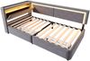 Polsterbett 90×200 cm mit LED, USB und Stauraum im Kopfteil, Dunkelgrau, ohne Matratze Bild 4