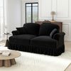 Sofa aus Chenille mit abnehmbarem Rüschenrock, schwarz Bild 1