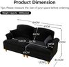 Sofa aus Chenille mit abnehmbarem Rüschenrock, schwarz Bild 4