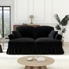 Sofa aus Chenille mit abnehmbarem Rüschenrock, schwarz Bild 3