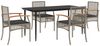 vidaXL 5-tlg. Garten-Essgruppe mit Kissen Grau Poly Rattan 3213613 Bild 2