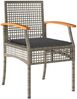vidaXL 5-tlg. Garten-Essgruppe mit Kissen Grau Poly Rattan 3213613 Bild 3