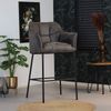 Bronx71 Barhocker Aaron Microfaser mit Armlehne anthrazit 82cm Bild 5