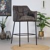 Bronx71 Barhocker Aaron Microfaser mit Armlehne anthrazit 82cm Bild 2