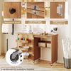 COSTWAY Schreibtisch, Nähtisch klappbar, Nähschrank mit Rollen, Holz Bild 3