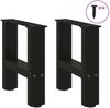 vidaXL Couchtischbeine Schwarz 2 Stk. 30x(30-31) cm Stahl 4013252 Bild 3