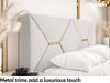MEBLINI Polsterbett 180x200 mit Lattenrost mit Matratze – LIZZY – Creme Samt – Doppelbett mit Bettkasten - Stauraumbett - Kopfteil Bett mit Stauraum Bild 4