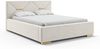 MEBLINI Polsterbett 180x200 mit Lattenrost mit Matratze – LIZZY – Creme Samt – Doppelbett mit Bettkasten - Stauraumbett - Kopfteil Bett mit Stauraum Bild 2
