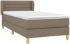 Einzelbett, Polsterbett mit Matratze Stoff Taupe 90x200 cm Bild 3
