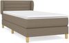 Einzelbett, Polsterbett mit Matratze Stoff Taupe 90x200 cm Bild 2
