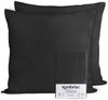Komfortec 100% Baumwolle Kissenbezüge 2er Set 40x60 cm, Superweicher Premium Jersey Kopfkissenbezug 150 g/m², Kissenhülle, Schwarz Bild 2