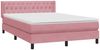 vidaXL Boxspringbett mit Matratze Rosa 140x210 cm Samt 3318368 Bild 4