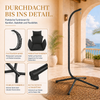 Makika Hängesessel mit Gestell, höhenverstellbar aus Polyrattan, Schwarz, 95 x 93 x 197 cm Bild 5