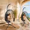 Makika Hängesessel mit Gestell, höhenverstellbar aus Polyrattan, Schwarz, 95 x 93 x 197 cm Bild 4