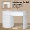 Bellamio 'Livny' Schminktisch mit Spiegel, LED-Beleuchtung, mit 5 Schubladen, beidseitig montierbar, weiß Hochglanz, 80x53x110 cm, LED-Beleuchtung mit mit 3 einstellbaren Lichtfarben Bild 4