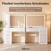 Bellamio 'Livny' Schminktisch mit Spiegel, LED-Beleuchtung, mit 5 Schubladen, beidseitig montierbar, weiß Hochglanz, 80x53x110 cm, LED-Beleuchtung mit mit 3 einstellbaren Lichtfarben Bild 5