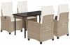 vidaXL 5-tlg. Garten-Essgruppe mit Kissen Beige Poly Rattan 3212815 Bild 2