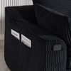 Flieks Modulares 2-Sitzer Cordsofa, mit Kissen & 2 Seitentaschen, 3‑lagiger Schaumstoff + Federkern, Schwarz Bild 3
