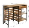 SoBuy FSB71-PF Kücheninsel, Spanplatte, Melamin, Braun, 120 x 90 x 45 cm Bild 3