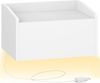 Nachttisch Hängend, Nachttisch Schwebend mit LED-Beleuchtung, Wandschublade mit 1 Schublade, Modern, für Schlafzimmer, Wohnzimmer, 30 x 40 x 22,5 cm Weiß Bild 2