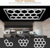 Barberpub Hexagon LED Garage Light, 68970LM 6500K Hexagon LED Beleuchtung für Werkstatt, Friseursalon, 14 Grid, LP005/nicht dimmbar, PVC-Rahmen Bild 3