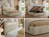 Polsterbett GOLD 5 CLASSIC 160 x 200 cm mit LED-Beleuchtung & Bettkasten, Doppelbett inkl. Lattenrost, Metall-Lift-System & Stauraum, Foam Matratze - Beige Velvet - MIRO LUX Bild 2