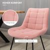 Stuhl 50x61x79 cm, 2er-Set, gepolstert mit Schaumstoff, pink, Retro-Tufting, pulverbeschichtete Stahlbeine Bild 5