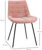 Stuhl 50x61x79 cm, 2er-Set, gepolstert mit Schaumstoff, pink, Retro-Tufting, pulverbeschichtete Stahlbeine Bild 3