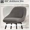 Barhocker-Set mit drehbarem Sitz, Cordbezug und Stahlgestell in Grau, 52 x 49 x 88 cm – Sitzhöhe 65 cm Bild 4