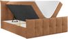 Boxspringbett, mit Fußteil, 2 Bettkästen - PREMIUM-11 - 120x200cm - Orange Stoff - H4 Bild 4