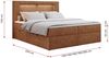 Boxspringbett - Polsterbett mit LED Kopfteil - GOLD-5 - 120x200cm - Orange Stoff - H4 Bild 5
