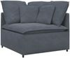 vidaXL Modulares Sofa mit Fußhocker Kissen Samt Dunkelgrau 3321190 Bild 5