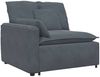 vidaXL Modulares Sofa mit Fußhocker Kissen Samt Dunkelgrau 3321190 Bild 3