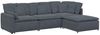 vidaXL Modulares Sofa mit Fußhocker Kissen Samt Dunkelgrau 3321190 Bild 2