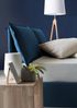 Dmora Doppelbett Arden, Bettkasten aus Stoff, Öffnung vorne, inklusive Matratze 140x190 cm, 100 % Made in Italy, Blau Bild 5