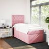 vidaXL Boxspringbett mit Matratze Rosa 100x200 cm Samt 3290845 Bild 3