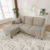 3-Sitzer Ecksofa B 166 x T 118 x H 77 cm, modular mit Cordbezug und flexibler Chaiselongue Bild 2